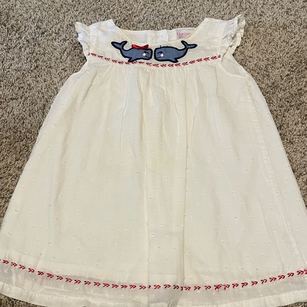 Embroidered Toddler Whale Dress